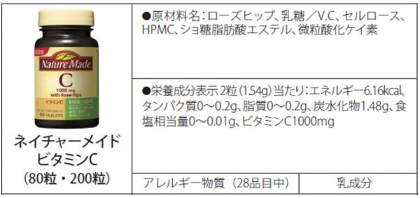 大塚製薬 ネイチャーメイド ビタミンC 80粒 40日分