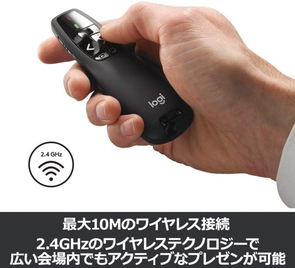 ロジクール ポインター R400f  赤色 レーザー プレゼン ワイヤレス 無線 レーザーポインター プレゼンター USB R400 国内正規品 - 画像 (7)