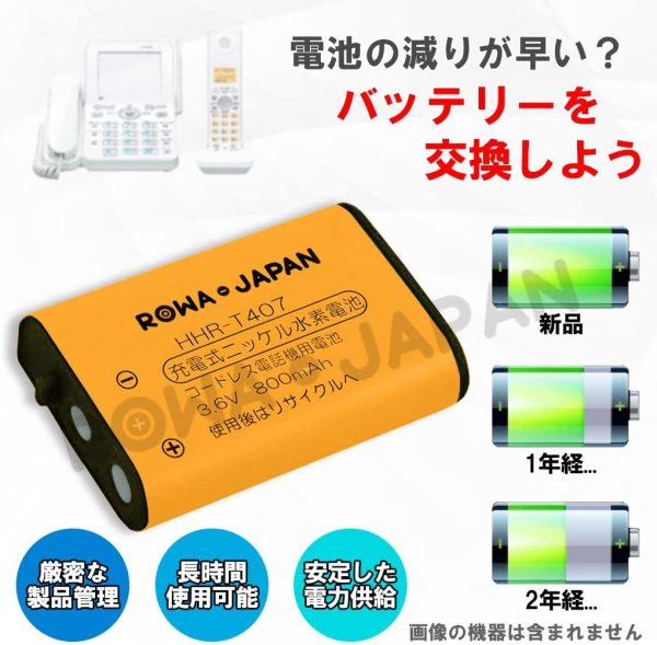 ロワジャパン 増設子機用コードレス子機用電池パック KX-FAN51 互換品 - 画像 (2)