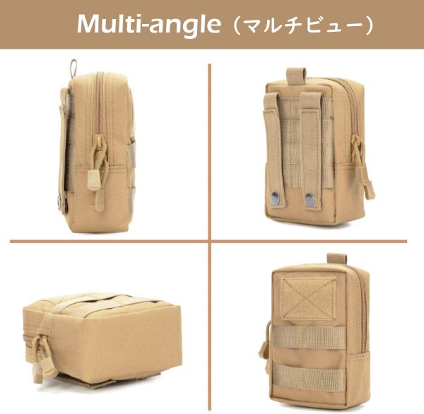 TRIWONDER サバゲーポーチ タクティカルポーチ MOLLE ポーチ バック ミリタリーポーチ スマホ対応 小物入り 収納 釣り アウトドア用 モール対応 (グリーン) - 画像 (4)