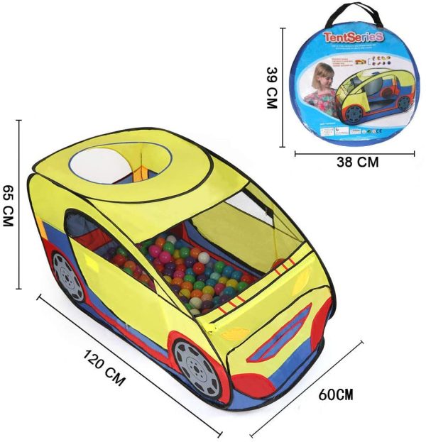 Seavish キッズテント 車 折り畳み式 ボールプール ボールハウス 子供 おもちゃ 秘密基地 室内遊具 おままごと 出産お祝い プレゼント 収納バッグ付き メーカー１年保証 - 画像 (5)