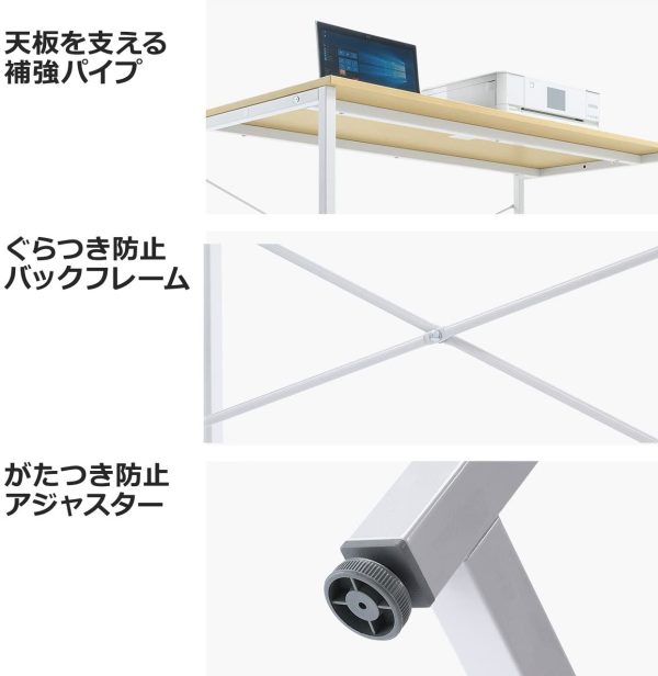 パソコンデスク 幅120×奥行60cm モニターアーム取付対応 机 PCデスク 組立簡単 ダークブラウン 100-DESKF004BR