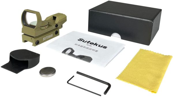 Sutekus 【1 マルチドット 照準器 ドットサイト 2色 4パターン 20mmレール規格対応[正規品] (照準器本体のみ) (タン)