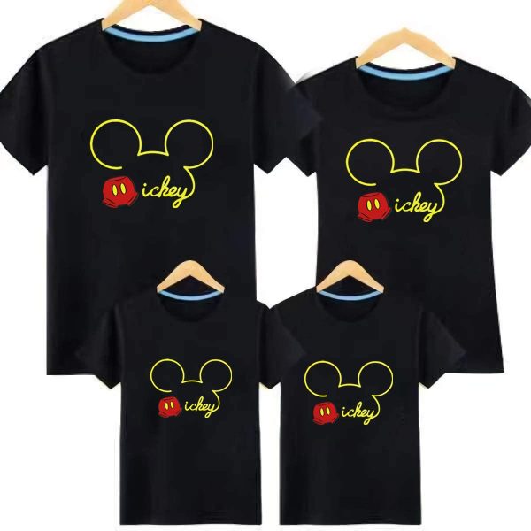 Q1-3 親子T-shirt ディズニー Tシャツ お誕生日 結婚お祝い ペアルック Tシャツ ミッキー 親子 ペア 男の子 女の子 親子服 半袖 キャラクタ 可愛い カジュアル 夏 - 画像 (8)