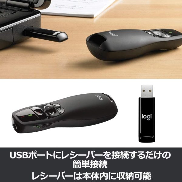 ロジクール ポインター R400f  赤色 レーザー プレゼン ワイヤレス 無線 レーザーポインター プレゼンター USB R400 国内正規品