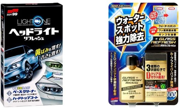 SOFT99 ヘッドライトリフレッシュ LIGHT ONE (ライトワン) 03133 & ウィンドウケア ガラスリフレッシュ 80ml 05066【セット買い】