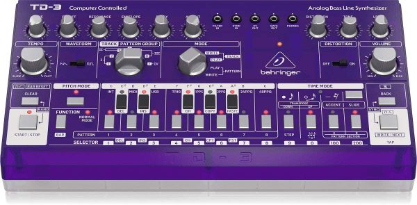 Behringer アナログベースラインシンセサイザー USB/DIN MIDI対応 16ステップシーケンサー アナログディストーション搭載 TD-3-GP - 画像 (3)