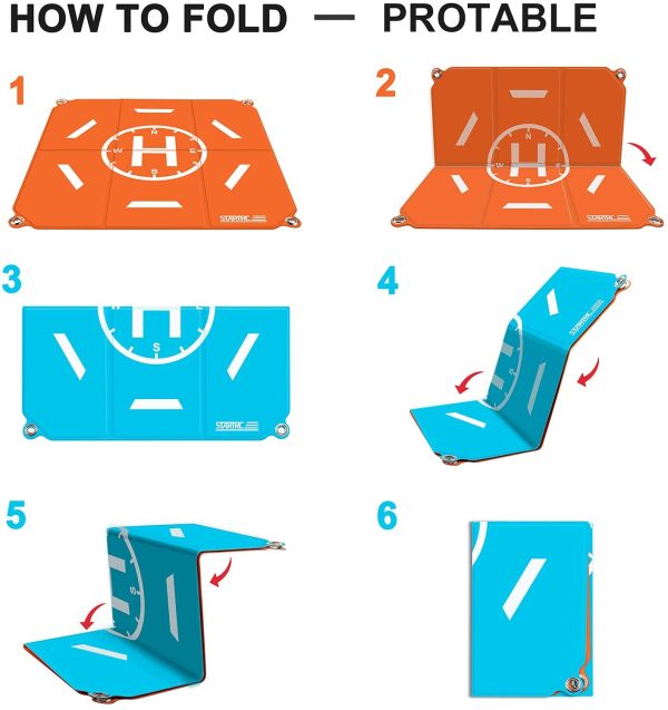 STARTRC 50cm ランディングパッド ハードケース パーキング 折りたたみ式 快速折り畳み ドローン駐車パート 表裏両用着陸マット 防水加工 ドローン ヘリポート 直径50cm PU ヘリポート 収納バッグ付き for DJI Air 2S/Mini 2/Mavic Mini/Mavic Air 2/Mavic 2 Pro/Zoom/ Phantom 4 - 画像 (6)