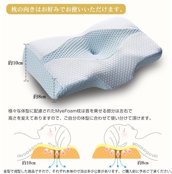 MyeFoam 枕 安眠 肩がラク 低反発 まくら 中空設計 頭?肩をやさしく支える 低反発枕 仰向き 横向き プレゼント 洗える - 画像 (3)