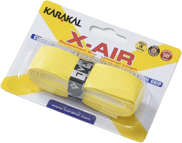 KARAKAL(カラカル) グリップ 全ラケットスポーツ対応 X-AIR 4個1セット KA 704 青 白 黒 黄色 - 画像 (6)