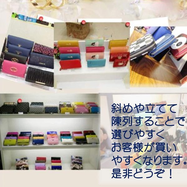 dilib 展示用 アクリル クリア ディスプレイ コの字ラック スタンド 携帯 スマホ 財布 CD スタンド 展示台 陳列棚 透明 10個セット (幅7cm 1段) - 画像 (4)