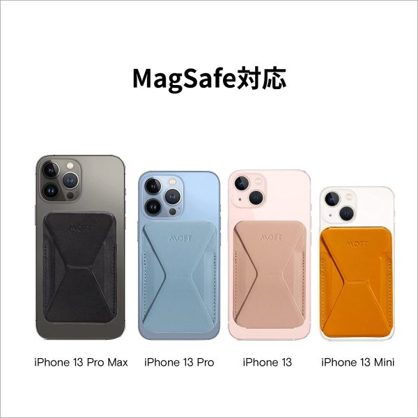 MOFT【ブランド ストア】マグネットスマホスタンド MagSafe対応 iPhone 12シリーズ対応/iPhone 13シリーズ兼用 カードケース機能 フロートタイプ角度調節 薄型軽量 折り畳み式 複合材質 内蔵磁石 (ウィンディブルー)