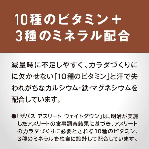 明治 ザバス(SAVAS) アスリート ウェイトダウン(ソイプロテイン+ガルシニア)チョコレート風味 【16食分】 336g - 画像 (6)