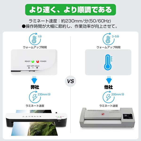 ラミネーター ラミネート 機械 【2022年最新版 3点セット】 ラミネーター A4 軽量 静か 波打ち防止 気泡なしラミネートフィルム 9枚付き 裁断機 角取り付属 コンパクト 気泡なし ABS機能 2分間ウォームアップ 冷/熱モード付き 連続作業可能 【PSE認証済み】 オフィス用品 業務用 家庭用 【日本語説明書】父の日ギフト