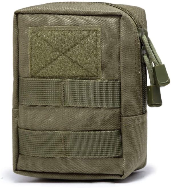 TRIWONDER サバゲーポーチ タクティカルポーチ MOLLE ポーチ バック ミリタリーポーチ スマホ対応 小物入り 収納 釣り アウトドア用 モール対応 (グリーン) - 画像 (7)