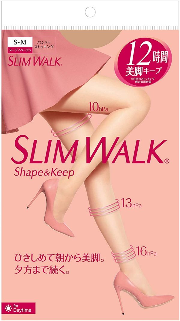 スリムウォーク(SLIM WALK) シェイプアンドキープ(Shape&Keep) パンティストッキング ヌーディベージュ S~Mサイズ(Panty stocking, Nudie Beige,SM)