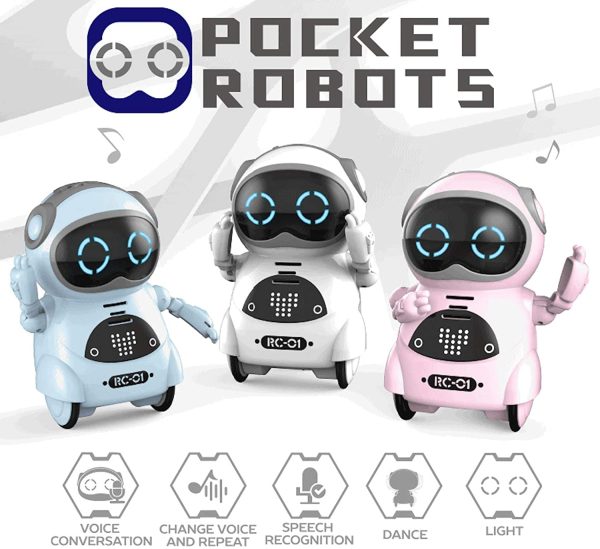 Toy Lob ポケットロボット コミュニケーションロボット スマートロボット ミニ ロボット 対話 ダンス 音楽 ライト 英語対応 日本語説明書付き (ブルー) - 画像 (4)