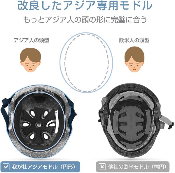 NUVOLE 自転車ヘルメット 子供用 大人用 ヘルメット こども 子供 スポーツヘルメットCPSC安全規格 ASTM安全規格 軽量 通気 3D保護クッション 2セット置換クッション 洗濯可能 サイクリング 通学 スケートボード 運動 女の子 男の子 レーディズ メンズ 一年保証 - 画像 (7)