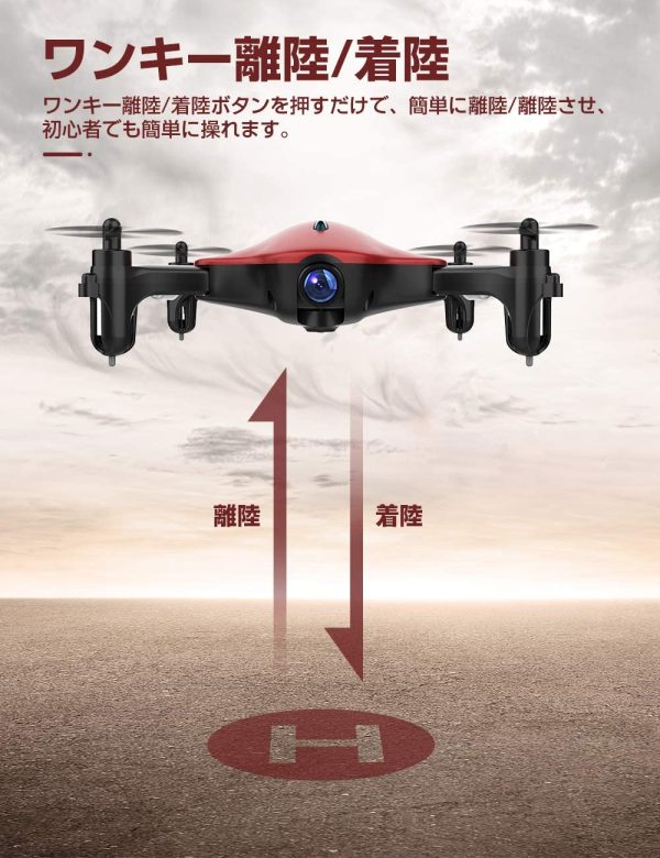 ドローン 100g未満 カメラ付き 1080P 屋外 折畳み式 ホバリング 小型 FPV 国内認証済み 高度維持 ヘッドレスモード ワンキー離陸/着陸 IOS/Androidサポート 2.4GHz 3Dフリップ 初心者向き 軽量 - 画像 (8)