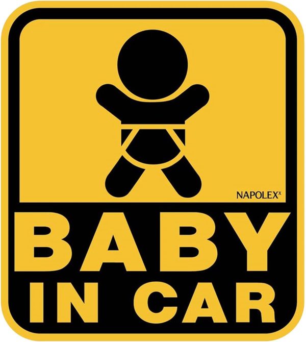 ナポレックス 車用 後続車セーフティサイン BABY IN CAR キレイにはがせる特殊吸着タイプ 外貼り 傷害保険付き SF-39