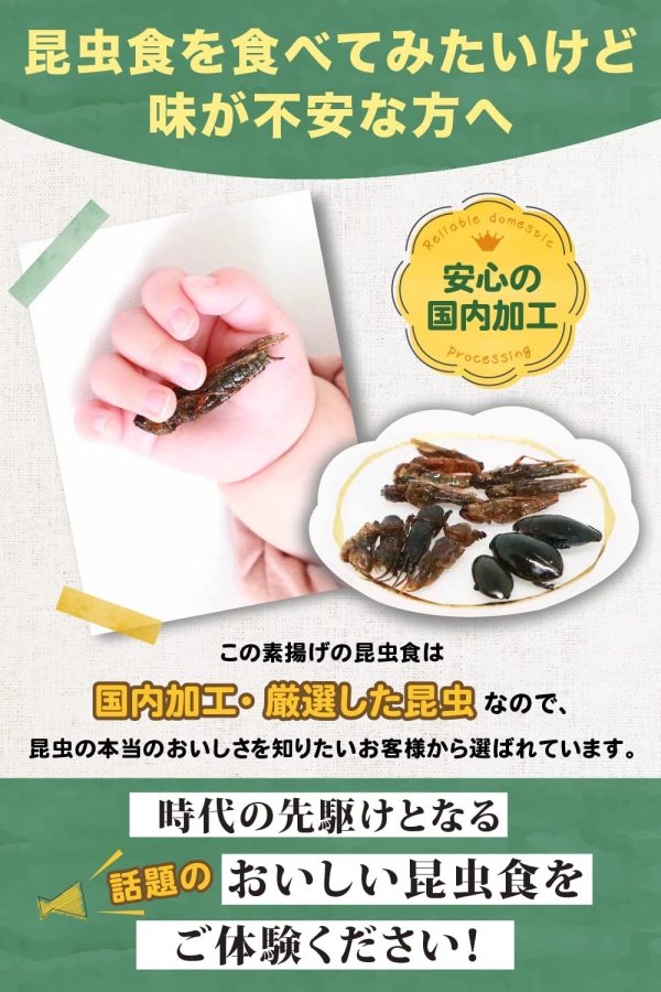 buggui 昆虫食 食べやすい昆虫ミックス 乾燥より美味しい イナゴ オケラ ゲンゴロウ 7.0g - 画像 (6)