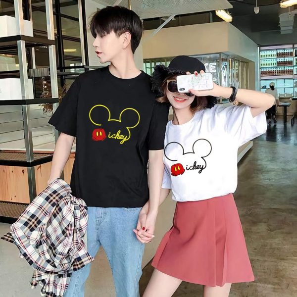 Q1-3 親子T-shirt ディズニー Tシャツ お誕生日 結婚お祝い ペアルック Tシャツ ミッキー 親子 ペア 男の子 女の子 親子服 半袖 キャラクタ 可愛い カジュアル 夏 - 画像 (2)