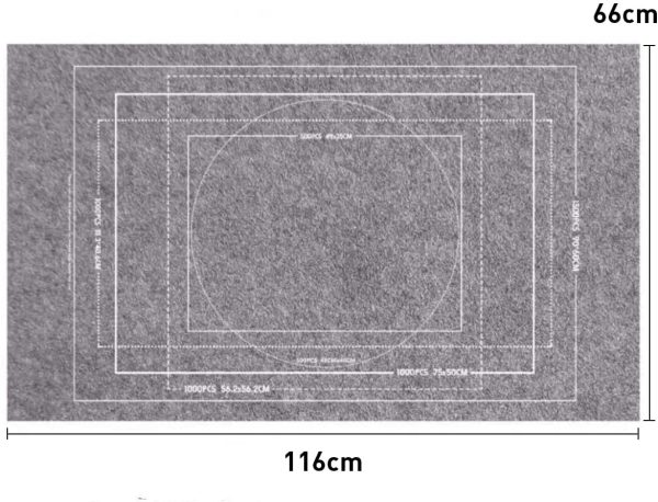 ジグソーパズル マット 専用 500 1000 1500 ピース対応 パズル ノンスリップ マット 初心者 効率アップ 116*66cm（グレー） - 画像 (5)