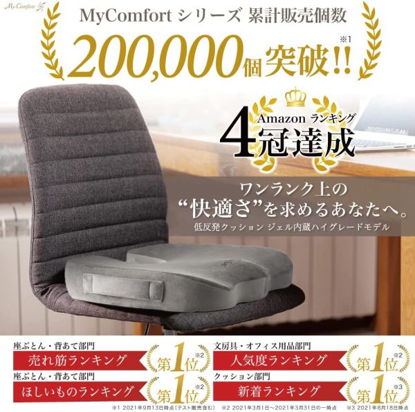 MyComfort 低反発クッション 座布団 ジェル内蔵ハイドモデル - 画像 (2)