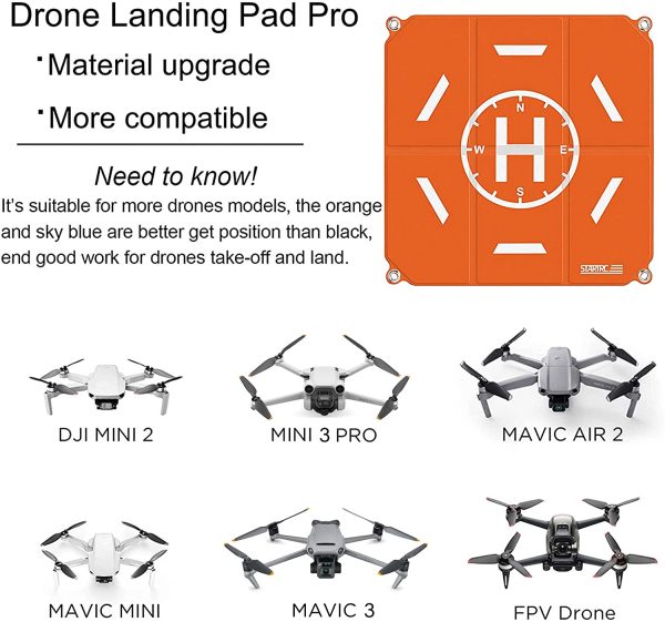 STARTRC 50cm ランディングパッド ハードケース パーキング 折りたたみ式 快速折り畳み ドローン駐車パート 表裏両用着陸マット 防水加工 ドローン ヘリポート 直径50cm PU ヘリポート 収納バッグ付き for DJI Air 2S/Mini 2/Mavic Mini/Mavic Air 2/Mavic 2 Pro/Zoom/ Phantom 4 - 画像 (3)