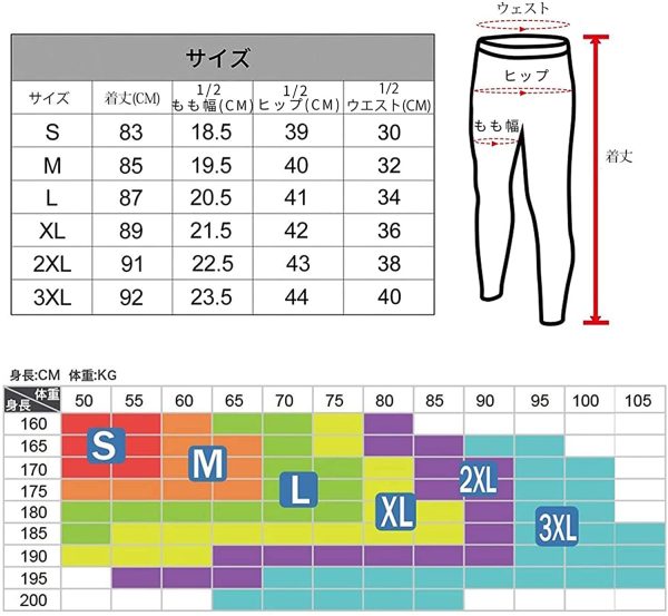 sillictor スポーツタイツ メンズ パワーストレッチ ロング アンダーウェア コンプレッション タイツ [UVカット + 吸汗速乾] - 画像 (7)