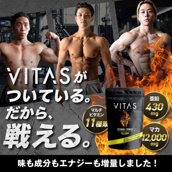 VITAS（バイタス） VITA POWER ビタパワー マカ 亜鉛 マルチビタミン 12種類の栄養機能食品 120粒 日本製 - 画像 (2)