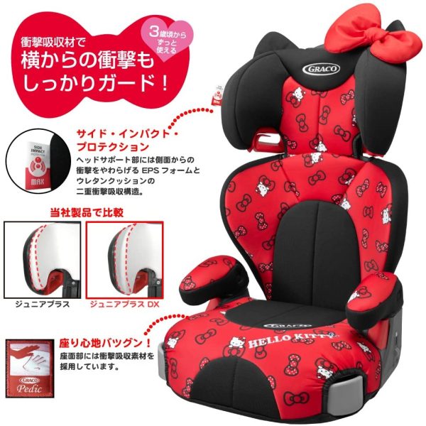 GRACO(グレコ) ジュニアシート ジュニアプラスDX ハローキティ 3歳頃からロングユース - 画像 (2)