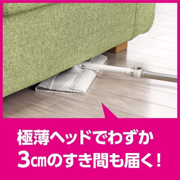 クイックルワイパー フロア用掃除道具 ピンク×ブラックデザイン 本体 - 画像 (3)