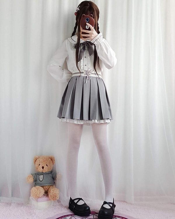 制服 ワンピース ロリータ コスプレ 女子高生 女装 ロリータ服 大きいサイズ 森ガール ワンピース 制服 ブレザー スカート jk 制服 セット 学生服 ブラウス プリーツスカート cosplay lolita 学園風 ゆったり ゆめかわいい - 画像 (4)