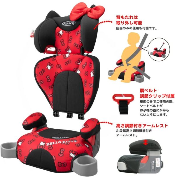 GRACO(グレコ) ジュニアシート ジュニアプラスDX ハローキティ 3歳頃からロングユース - 画像 (4)