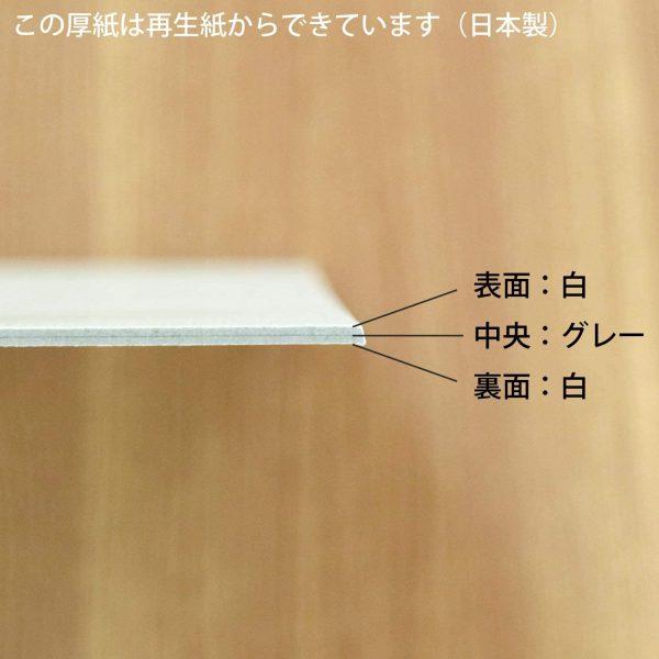 ホワイトハウス 両面  厚紙 (チップボール) 310×220mm A4より少し大きめ 約2mm厚 5枚 セット A4 26号（1.92mm厚) - 画像 (5)