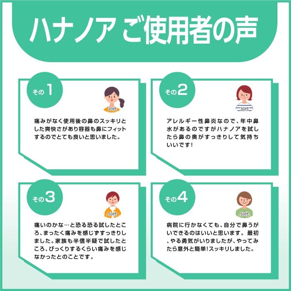 ハナノア 鼻うがい 専用洗浄液 レギュラータイプ 500ｍｌ(鼻洗浄器具なし) - 画像 (4)