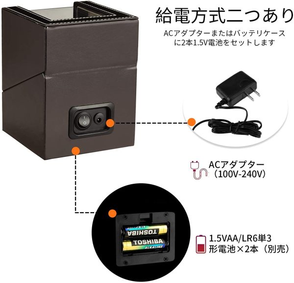 ワインディングマシーン（1本巻き） ウォッチワインダー 自動巻き時計ワインディングマシーン 日本製 マブチモーター 設計 新型の腕時計自動巻き上げ機、高級PU皮質、男女の腕時計は全部使えます 2021年アップグレード (ブラウン) - 画像 (6)