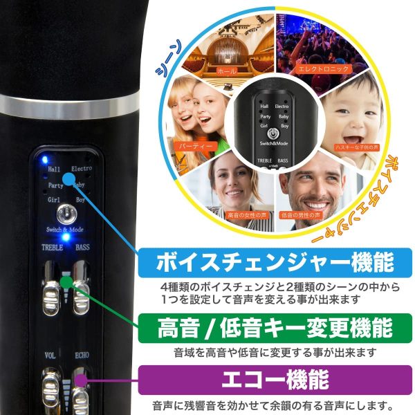 うるさくないカラOK！ 一人パーティーマイク Bluetooth 充電式 カラオケ マイク ボイトレ 歌 iPhone/iPad/Android 対応 防音マイク付 技適認証 UKOHPM - 画像 (8)