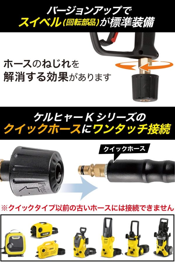 ショートガンPRO ケルヒャーKシリーズ クイックコネクトに対応 (スプレーチップ５個)