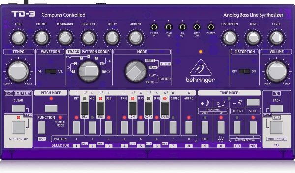 Behringer アナログベースラインシンセサイザー USB/DIN MIDI対応 16ステップシーケンサー アナログディストーション搭載 TD-3-GP - 画像 (4)