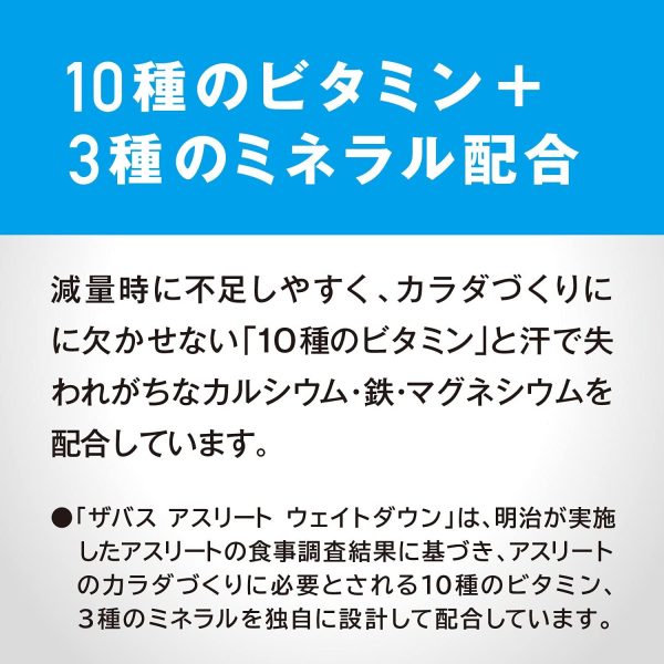 明治 ザバス(SAVAS) アスリート ウェイトダウン(ソイプロテイン+ガルシニア)ヨーグルト風味 【16食分】 336g - 画像 (7)