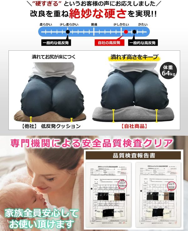 【整骨院の院長推薦】 円座クッション プレミアムメモリーフォーム搭載モデル 腰 痔 産後 姿勢 アシスト 前面傾斜仕様 高反発 ドーナツクッション 安全基準クリア ()