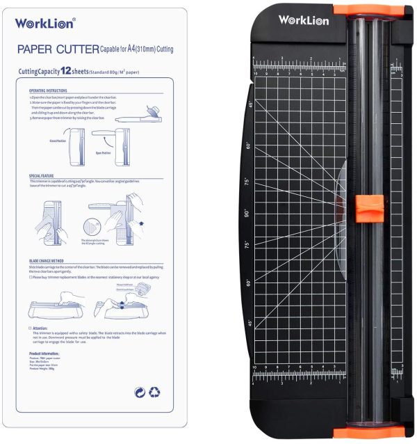 ペーパーカッター： ペーパートリマー 軽量ミニ裁断機 スライドカッターA4 A5 対応 ペーパー 写真 クーポン ラベル カード裁断 定規をつける (ブラック) - 画像 (8)