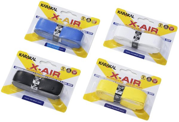 KARAKAL(カラカル) グリップ 全ラケットスポーツ対応 X-AIR 4個1セット KA 704 青 白 黒 黄色 - 画像 (5)