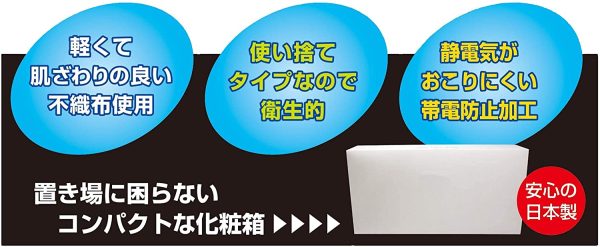 フェイスカバー 100枚入 無地BOX 不織布 帯電防止加工　【日本製】 - 画像 (2)