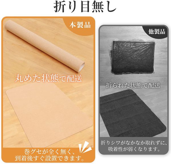 【Amazon.co.jp 限定】TITIROBA チェアマット 床保護マット 90×120cm 厚み4mm デスクマット ゲーミングチェアマット 防音マット ズレない キズ防止 フロアシート 床暖房対応 RBG-02 - 画像 (3)