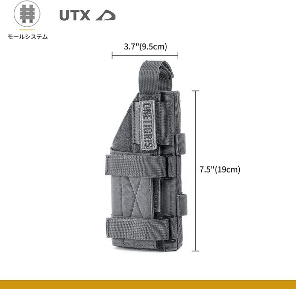 OneTigris ハンドガンホルスター タクティカルギア ポーチ ピストル?グロック用 右用 マジックテープ仕様 ナイロン モール対応 サバゲー?スナイパー（オリーブドラブ） - 画像 (3)