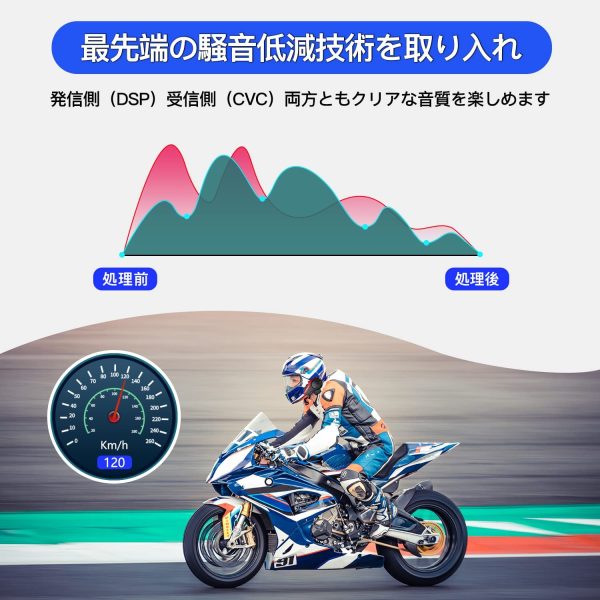 バイクインカム 最大10人同時通話 最大通話距離2000m Bluetooth 5.0 無線機バイクいんかむ 連続28H時間通話 IP67防水 ヘルメット用インカム 音楽共有 音声聞き取リ FMラジオ付きインターコム 自動ペアリング バイク用通信機器 技適認証済み 日本語音声案内 説明書 (1枚, ゴールド) - 画像 (7)