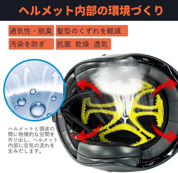 ヘルメット用 ベンチレーションライナー ヘルメットインナー ヘルメット用 ライナー バイク用 ヘルメットライナー シリコンインナーパッド オレンジ - 画像 (2)